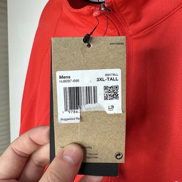 Nike Kobe Bryant Knit Jacket Full Zip Training HJ8097-696 Red Mens Size 3XL-TALL - Picture 3 of 3